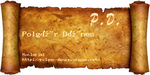 Polgár Dénes névjegykártya